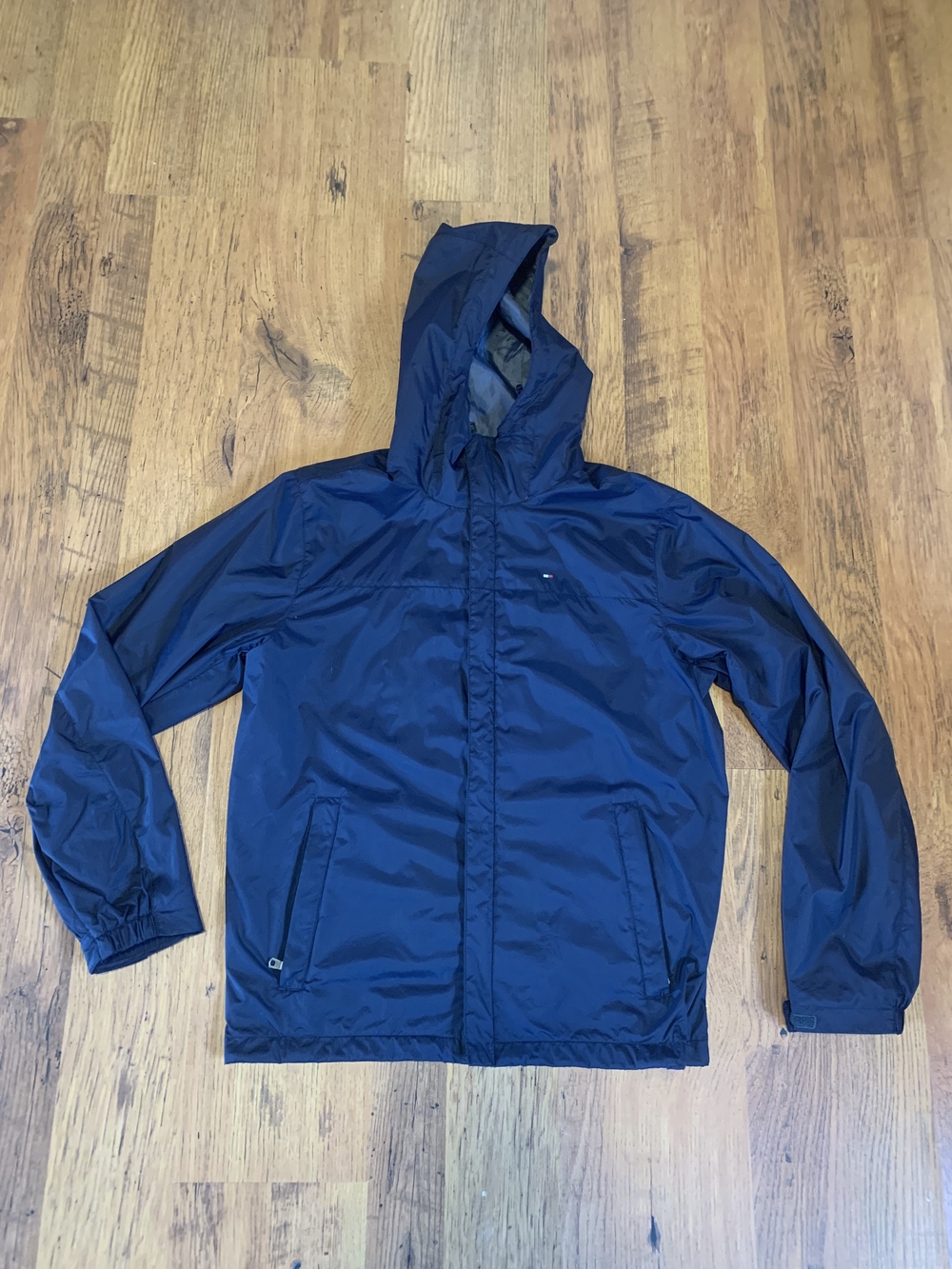 Tommy Hilfiger Men's Dark Navy Hooded Rain Jacket